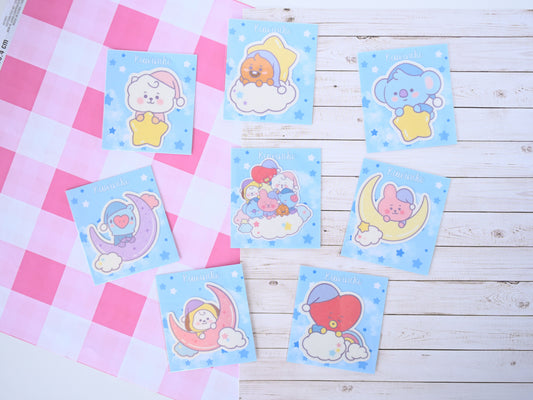 Die cut BT21 sweet dreams waterproof Vinyl stickers