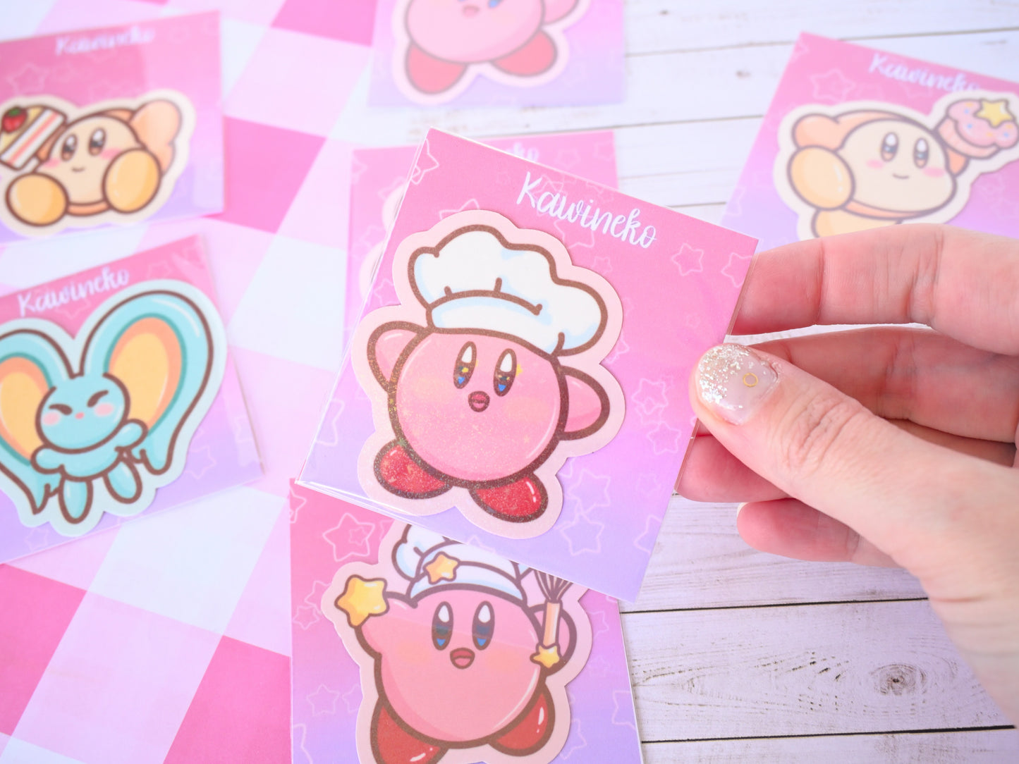 Kirby waterproof Vinyl stickers Die cut