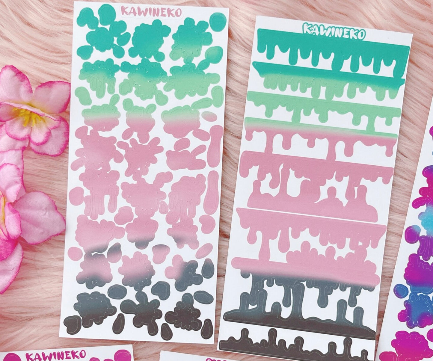 Paint splash and painting drops sticker sheets bundles