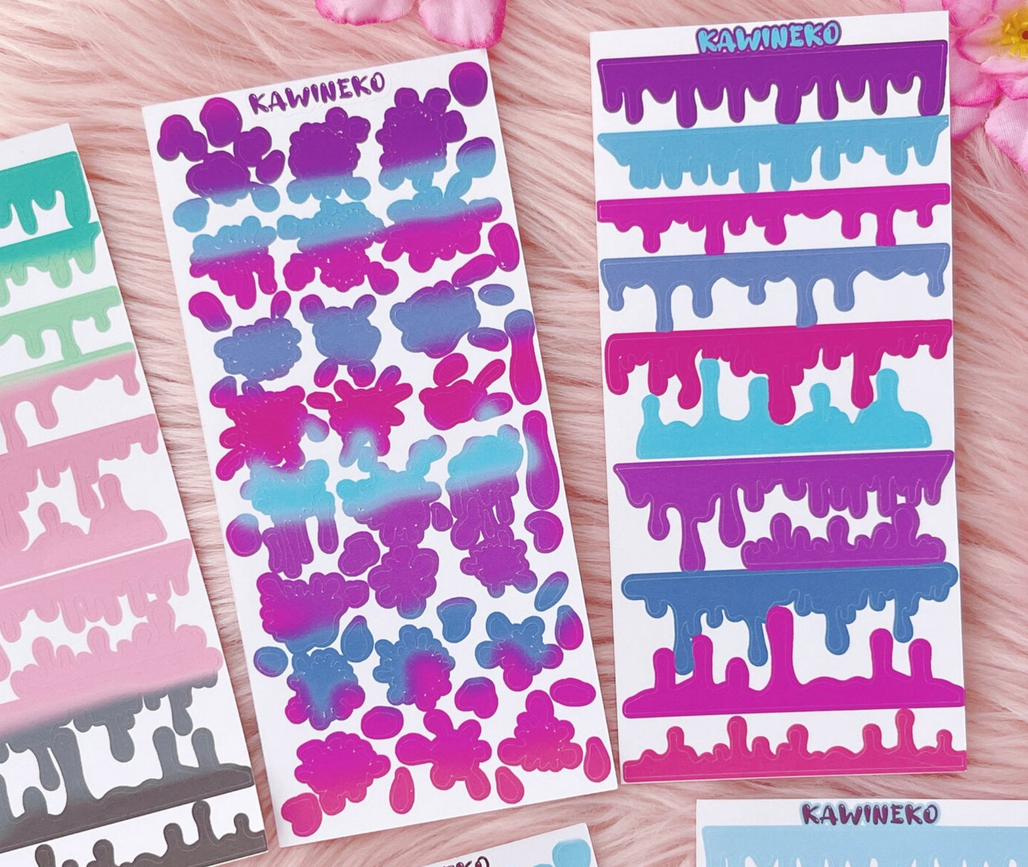 Paint splash and painting drops sticker sheets bundles