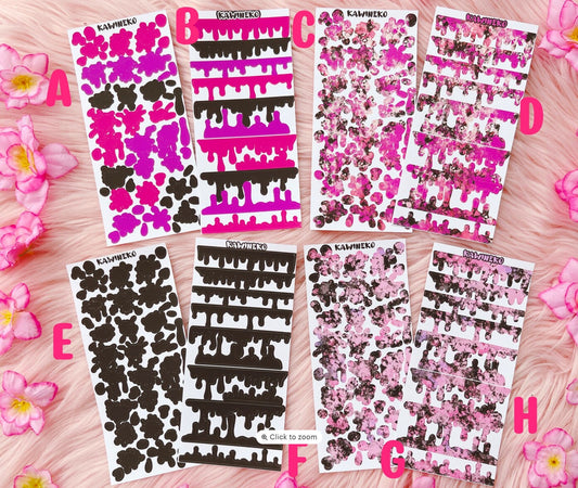 Paint splash and painting drops sticker sheets bundles 2