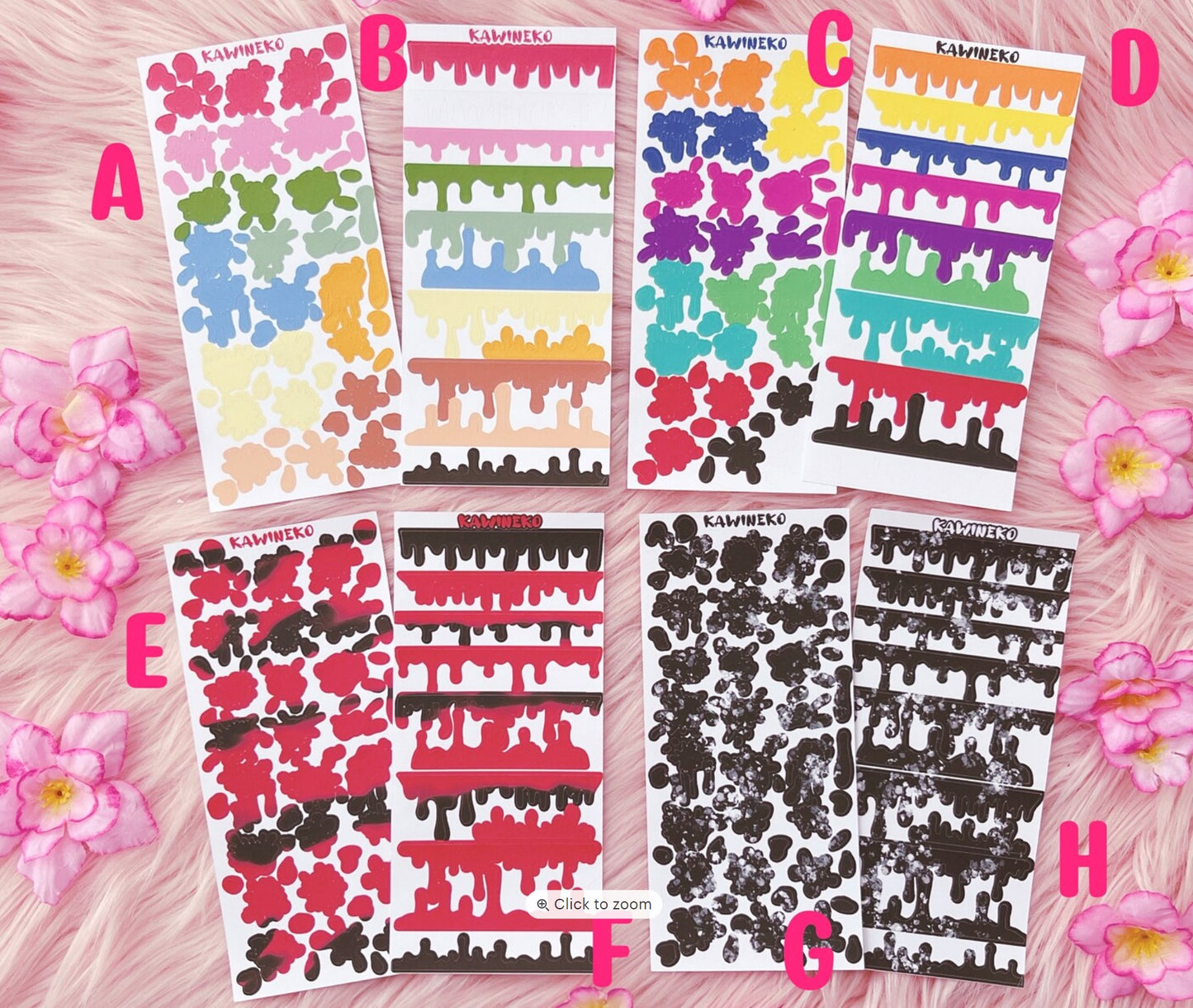 Paint splash and painting drops sticker sheets bundles 4