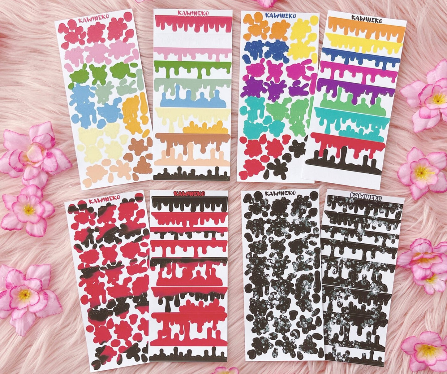 Paint splash and painting drops sticker sheets bundles 4