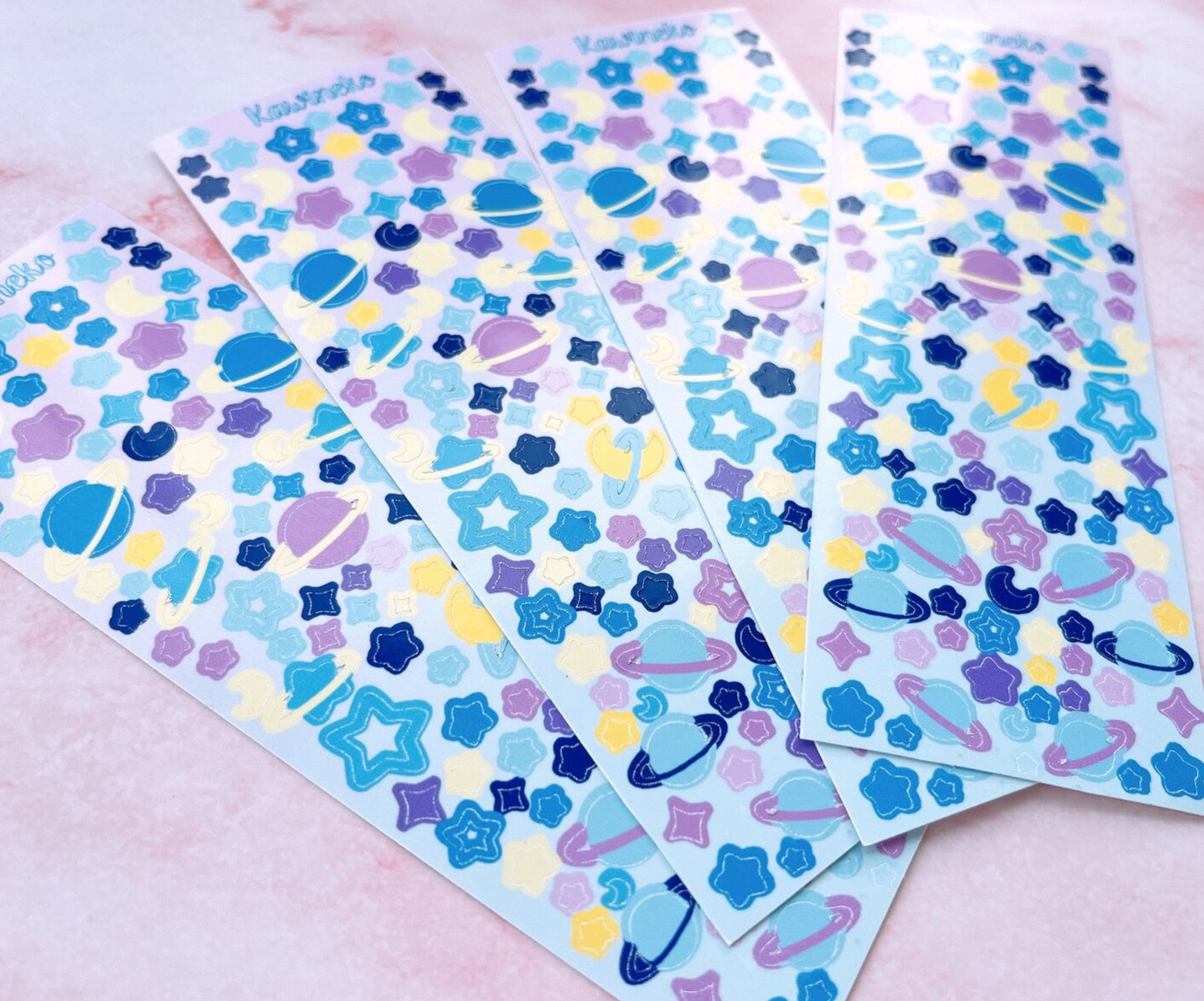 Galaxy and space sticker sheets