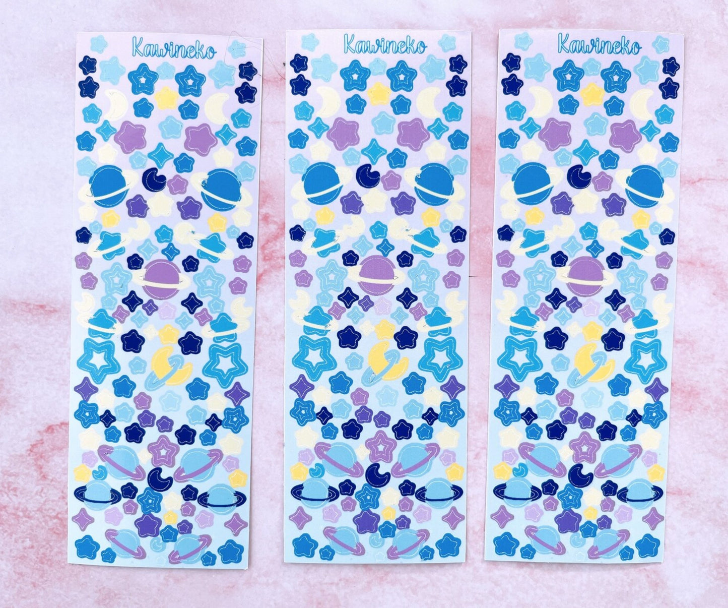 Galaxy and space sticker sheets