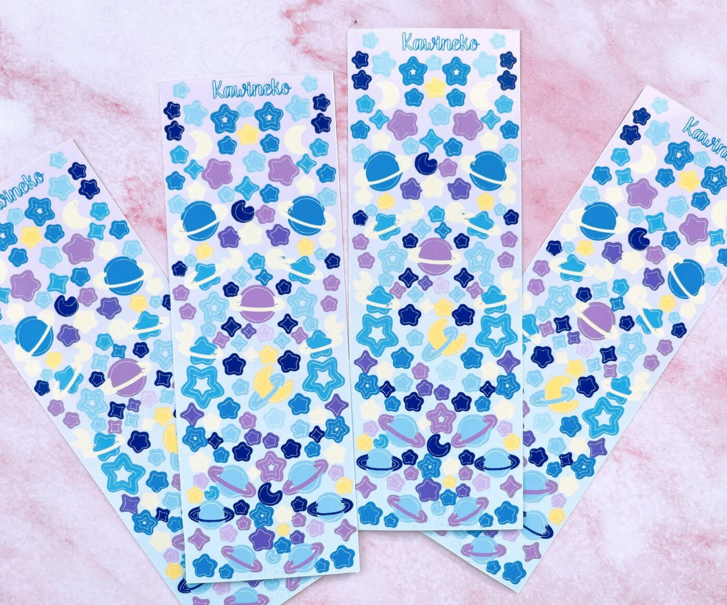 Galaxy and space sticker sheets