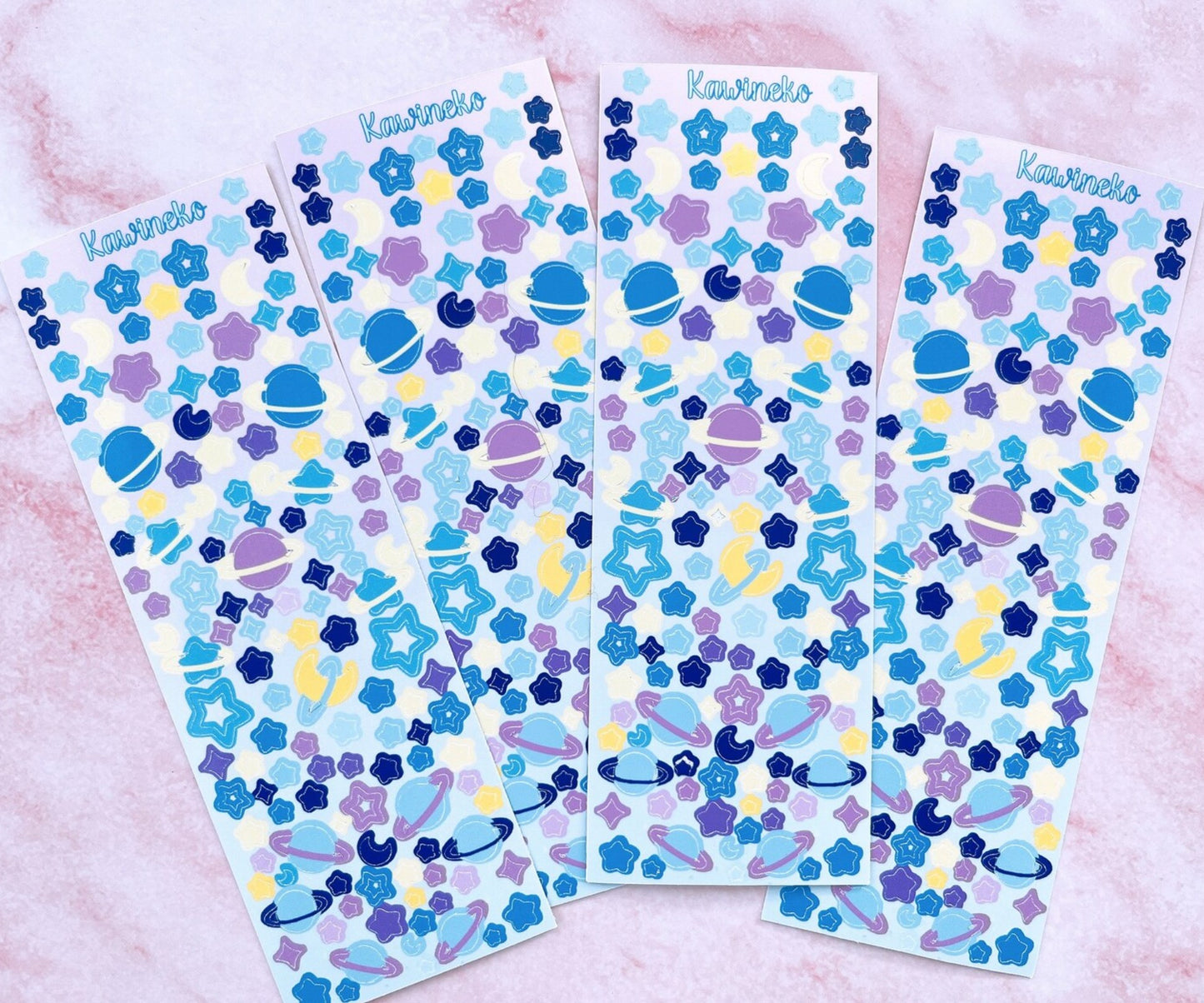 Galaxy and space sticker sheets