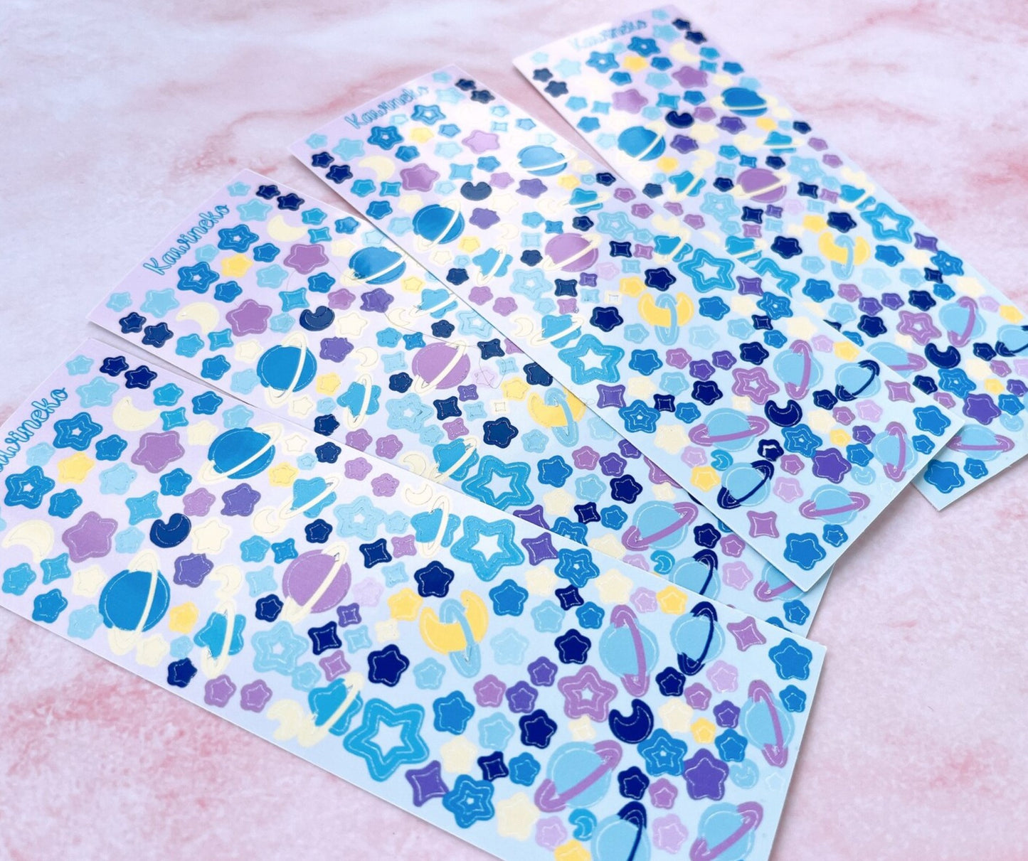 Galaxy and space sticker sheets