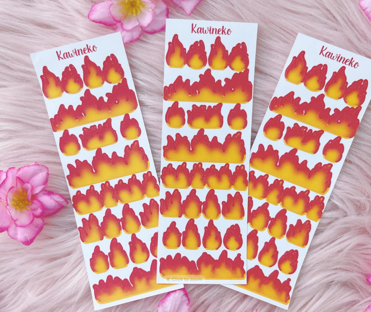 Fire Sticker Pattern fire sticker sheets – Kawineko