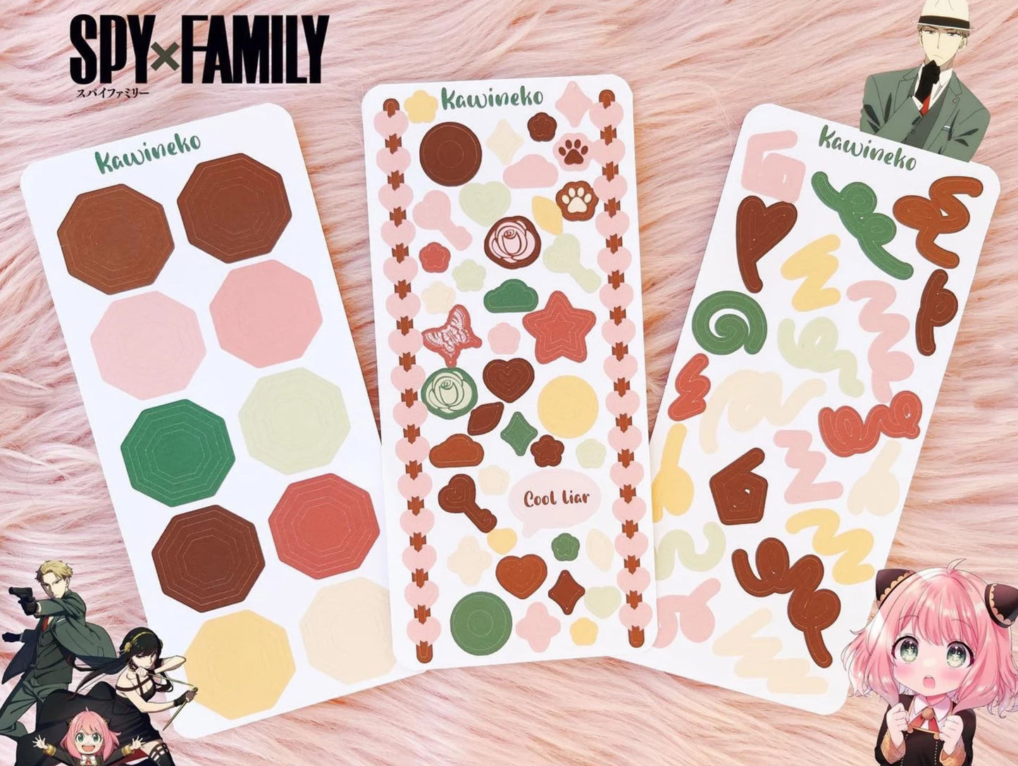 Spy x Family color palette deco bundle anime manga sticker