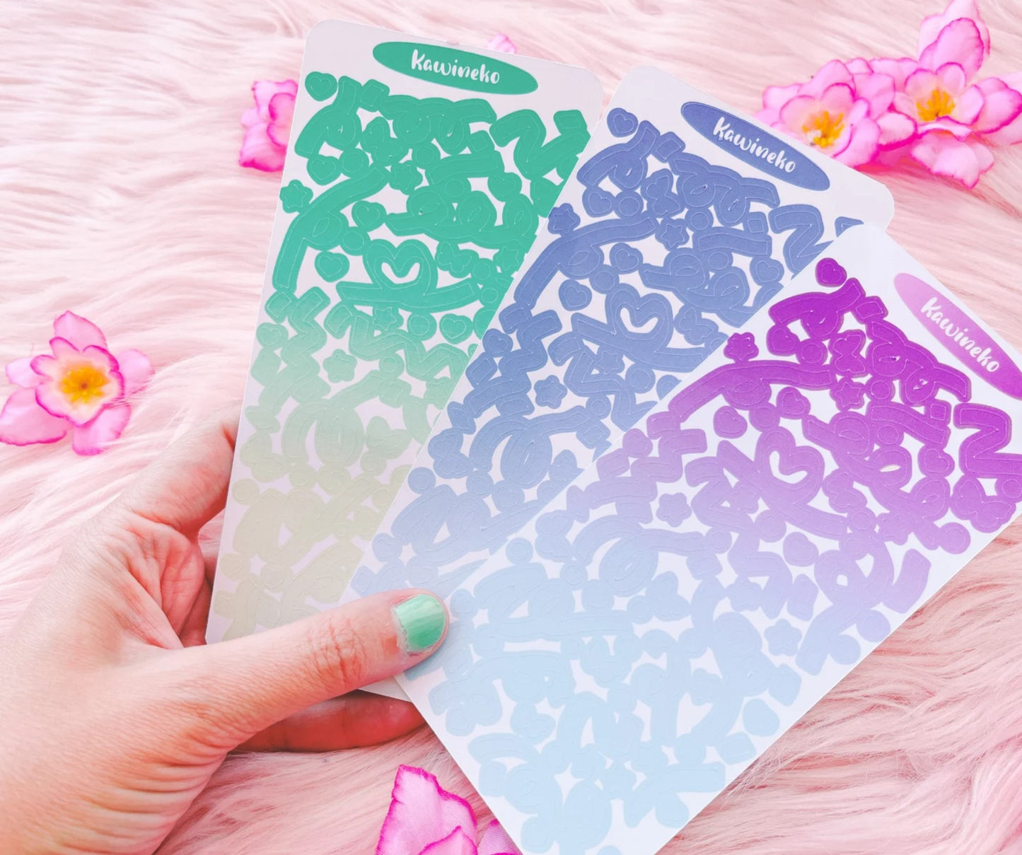 Gradient ribbons sticker sheets