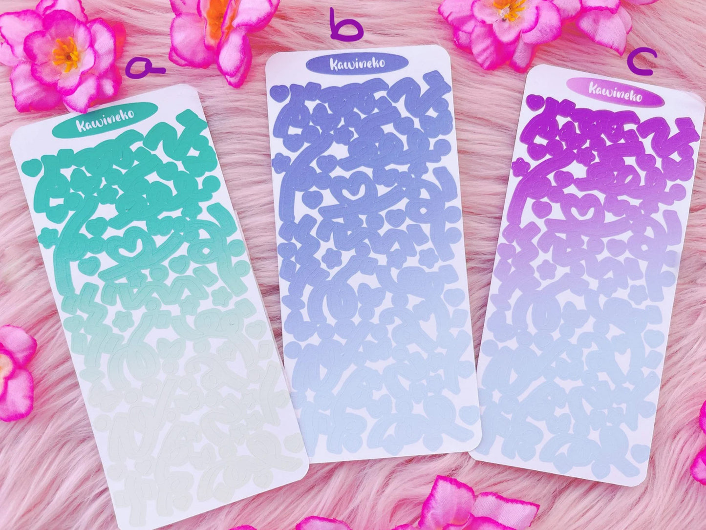 Gradient ribbons sticker sheets