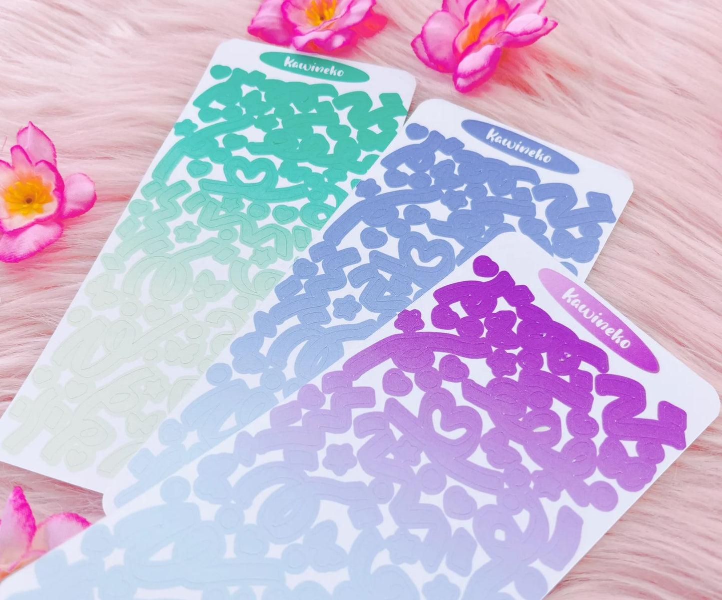 Gradient ribbons sticker sheets