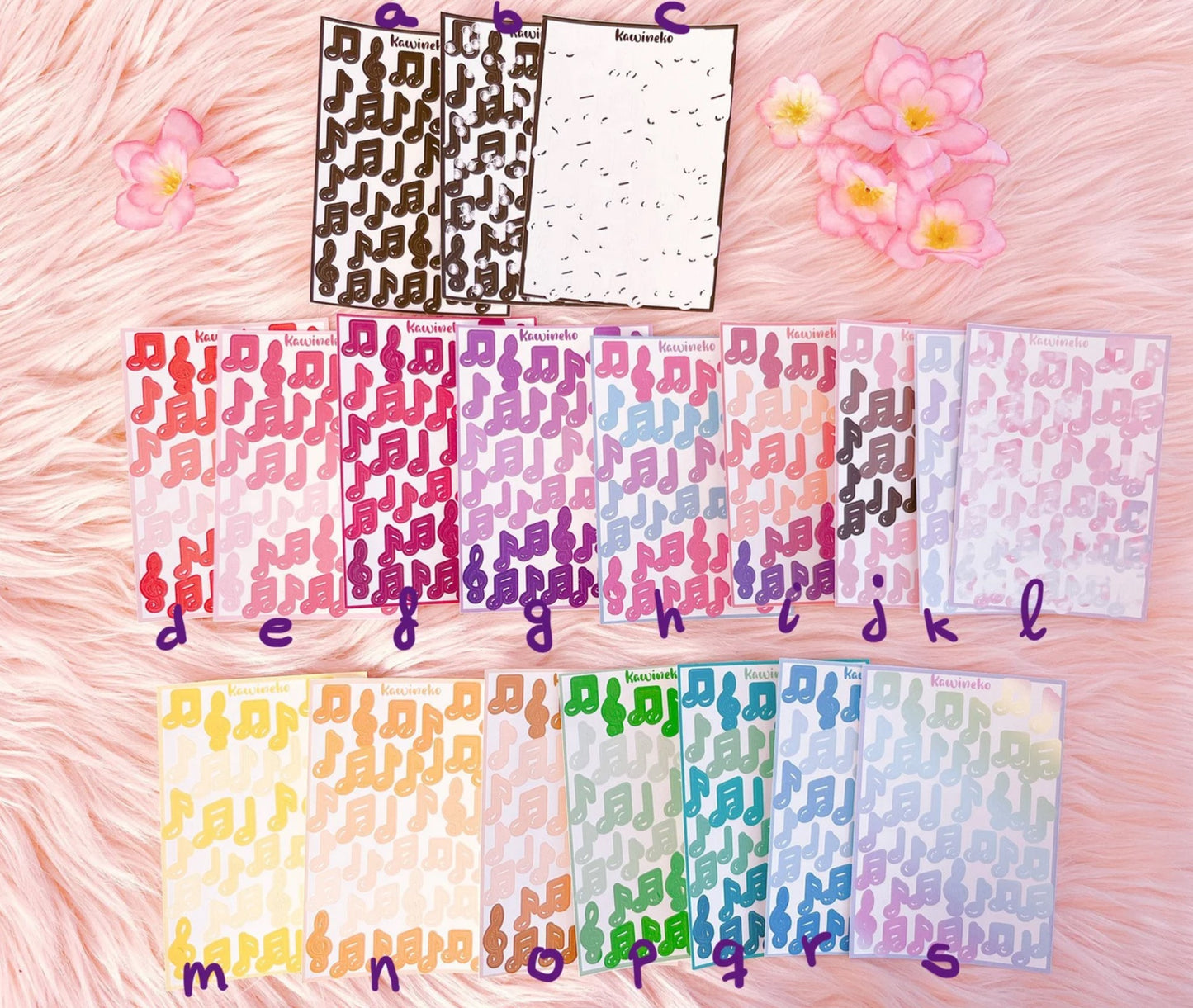 Music notes sticker sheets