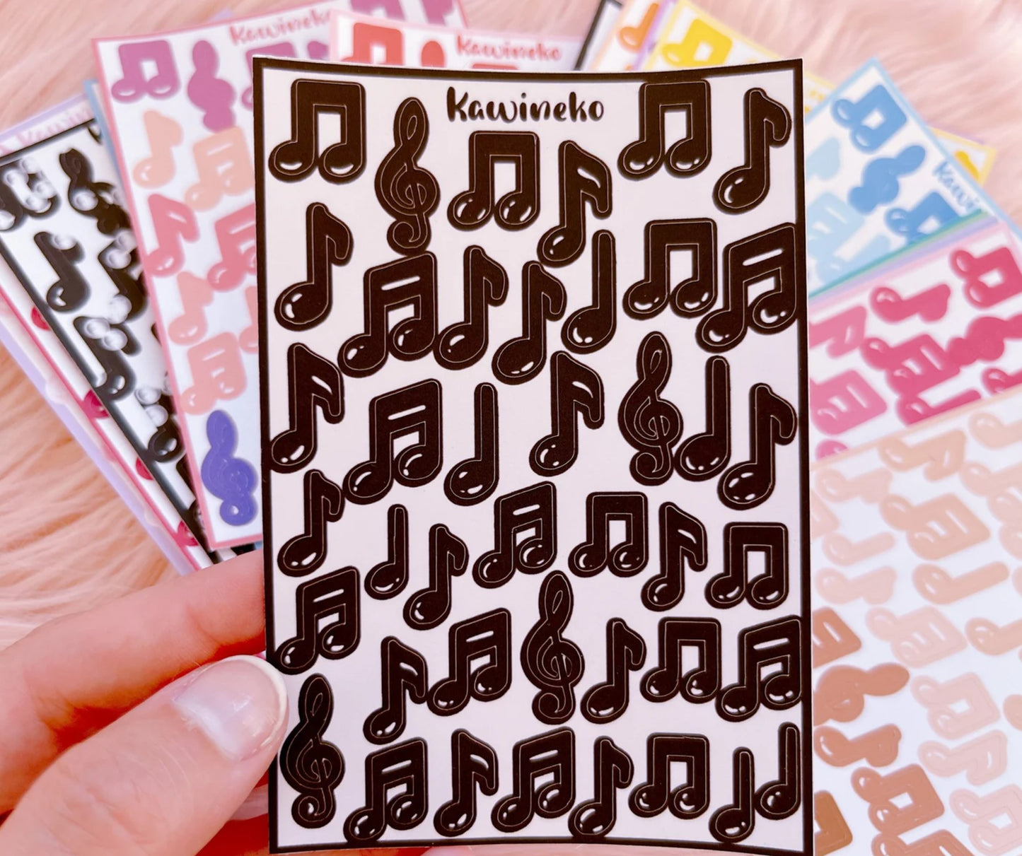 Music notes sticker sheets