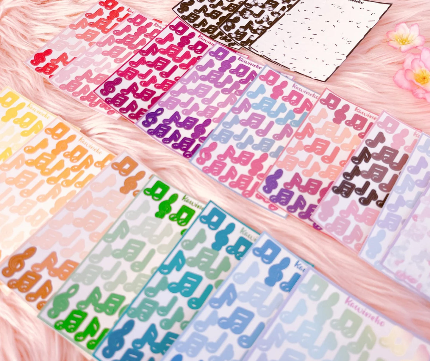 Music notes sticker sheets