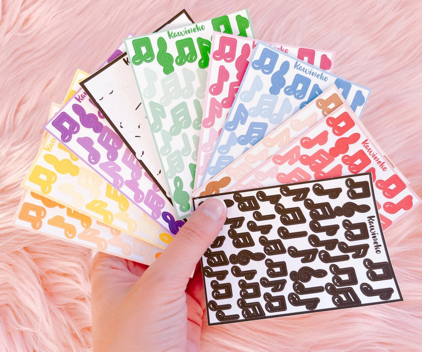 Music notes sticker sheets