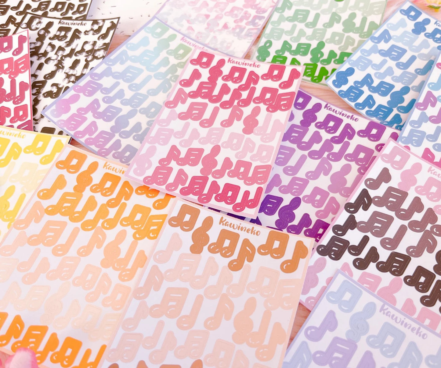 Music notes sticker sheets