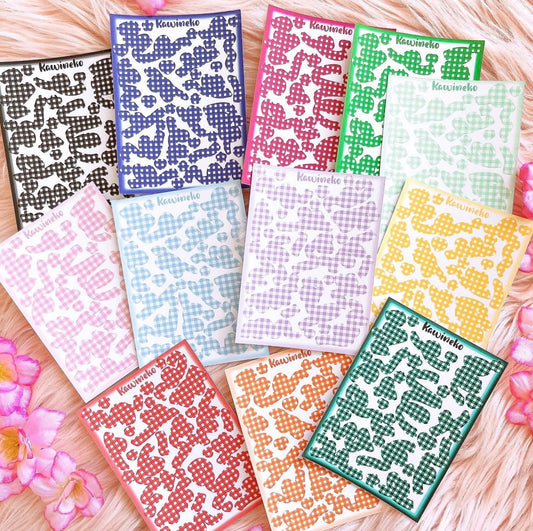 Ribbons with vibrant plaid patterns sticker sheets