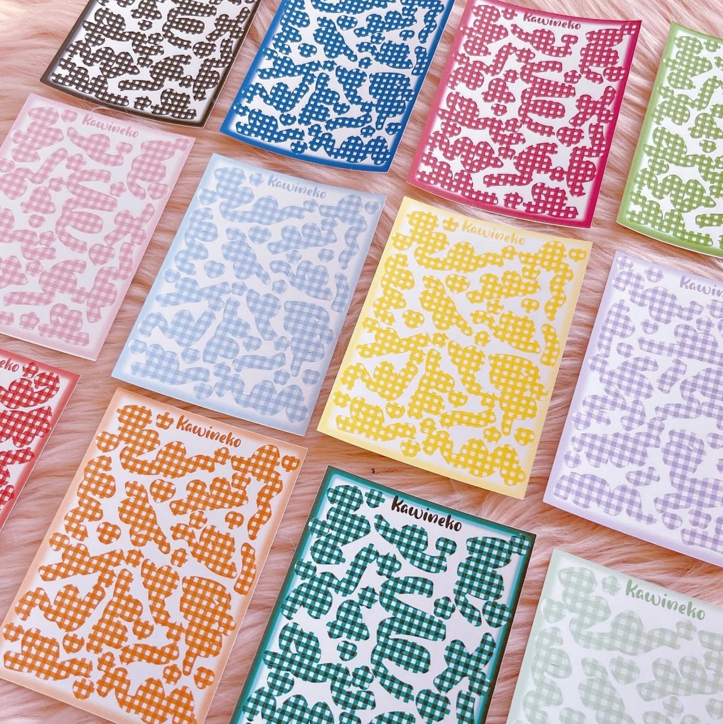 Ribbons with vibrant plaid patterns sticker sheets