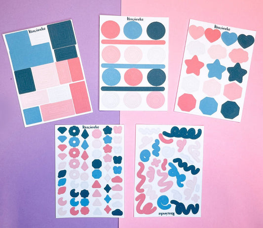 Mr. Mime color palette deco sticker sheets