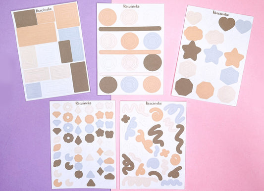 Cubone color palette deco sticker sheets