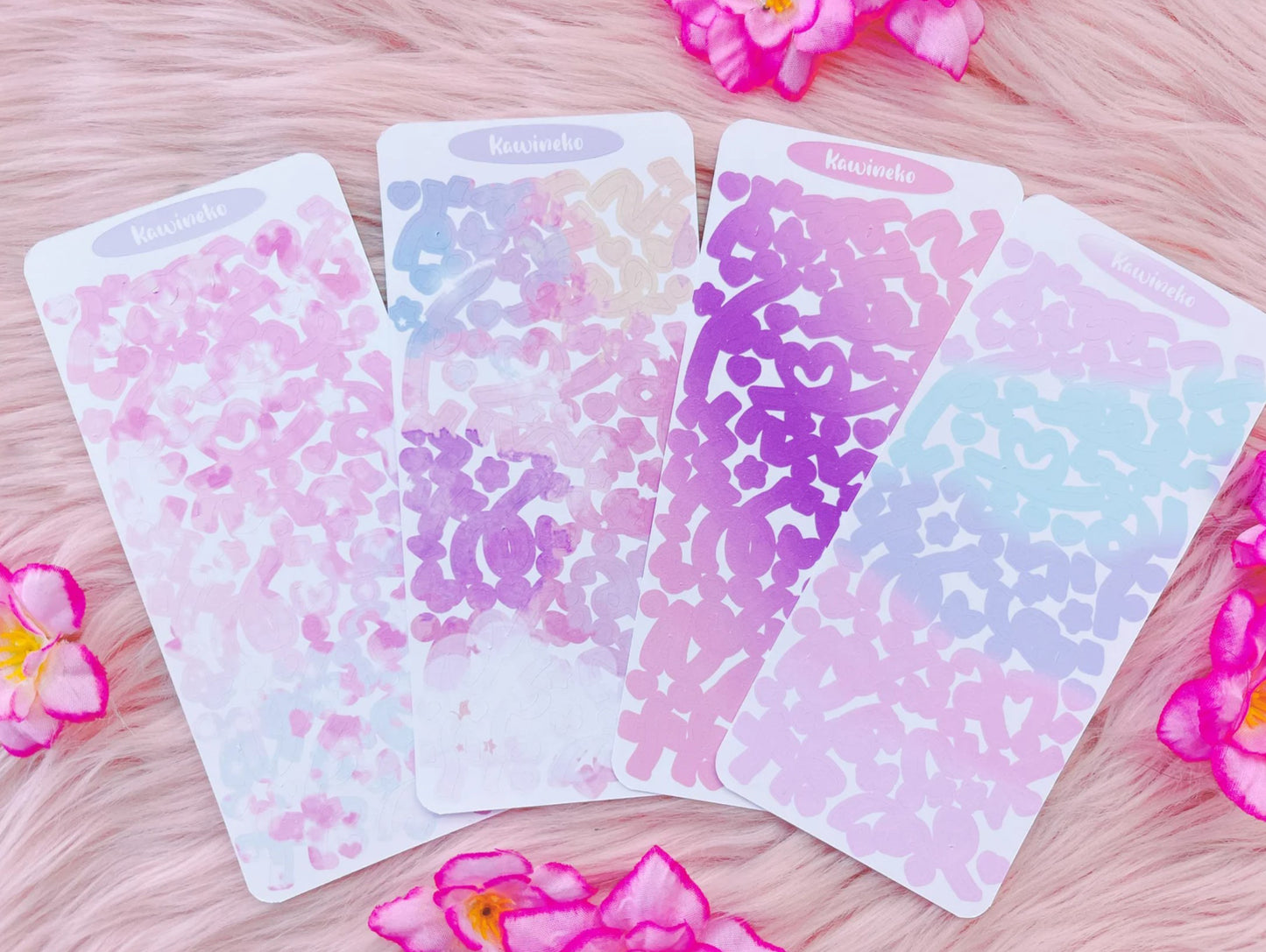 Soft gradient ribbons sticker sheets