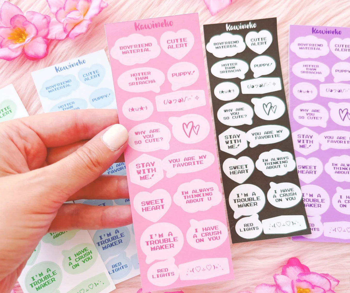 Vibrant bubble speech sticker sheets