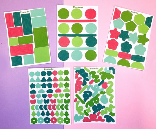 Bulbasaur color palette deco sticker sheets pokemon