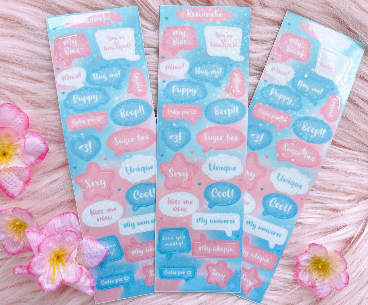 Bubble gum bubble speech sticker sheets