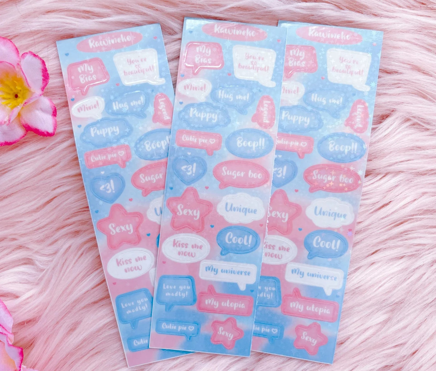 Bubble gum bubble speech sticker sheets