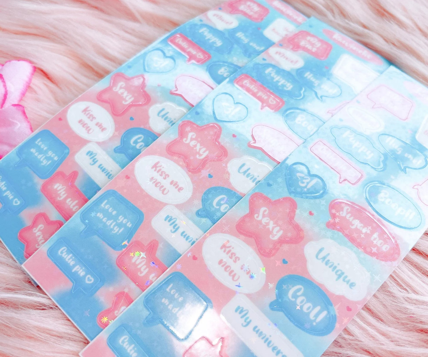 Bubble gum bubble speech sticker sheets