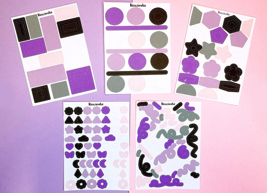 Gastly color palette deco sticker sheets