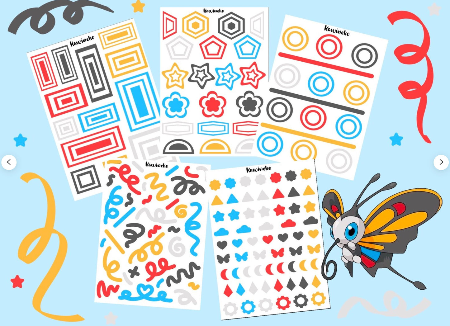 Beautifly color palette deco sticker sheets