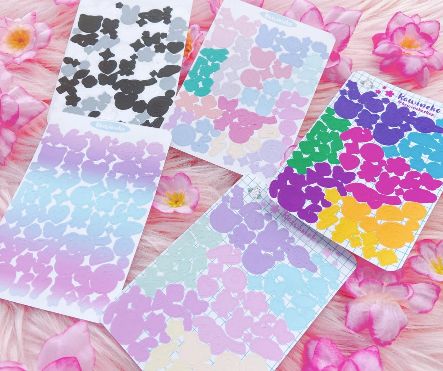 Little deco shapes stickers sheets