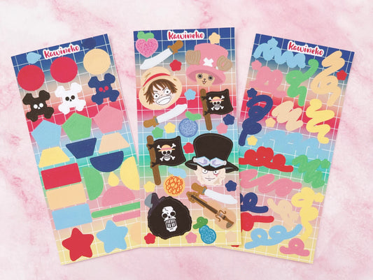 One Piece inspired color palette deco bundle anime manga sticker