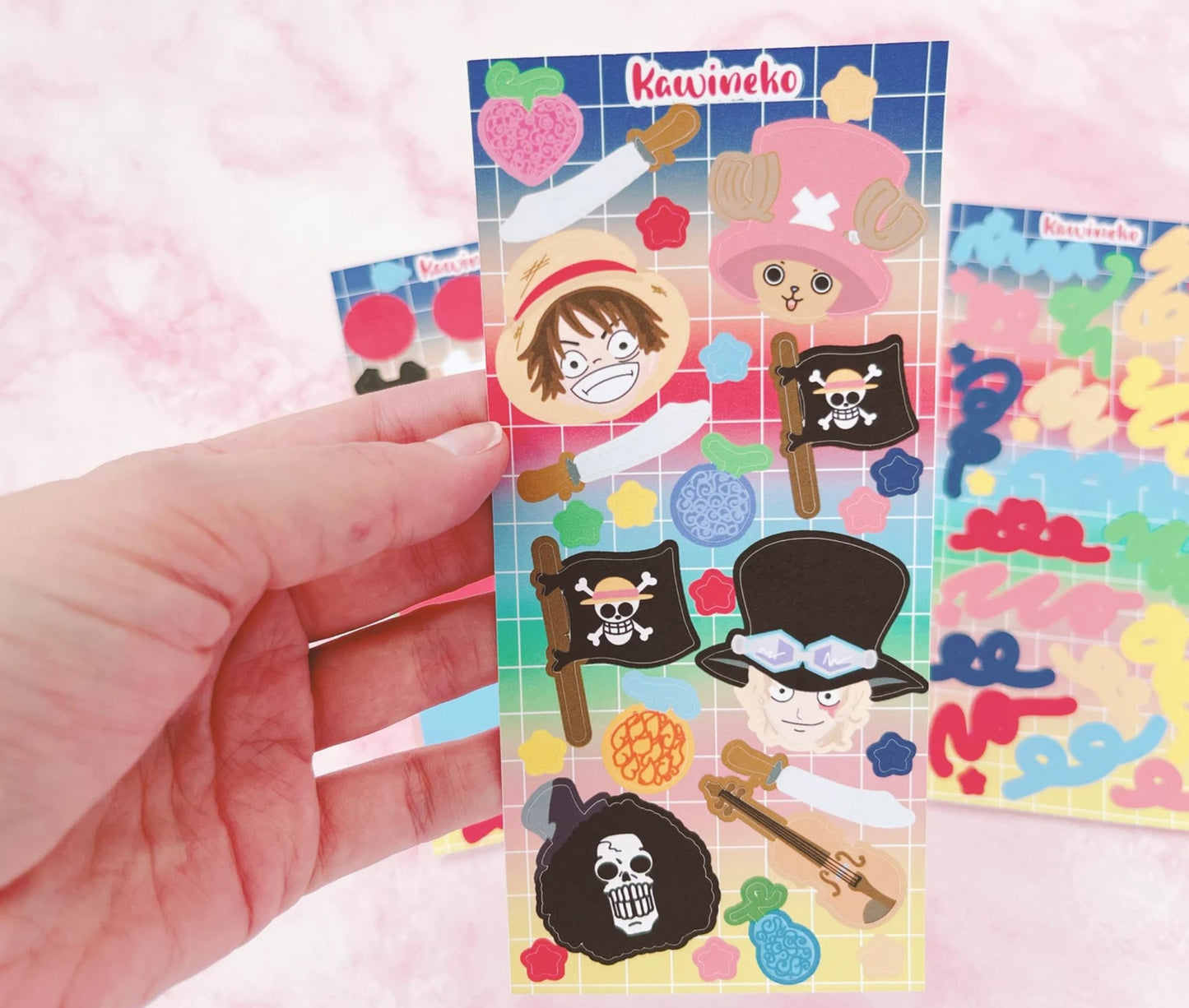 One Piece inspired color palette deco bundle anime manga sticker