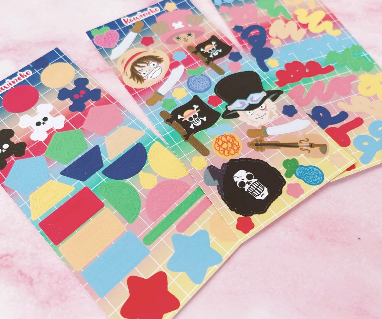 One Piece inspired color palette deco bundle anime manga sticker