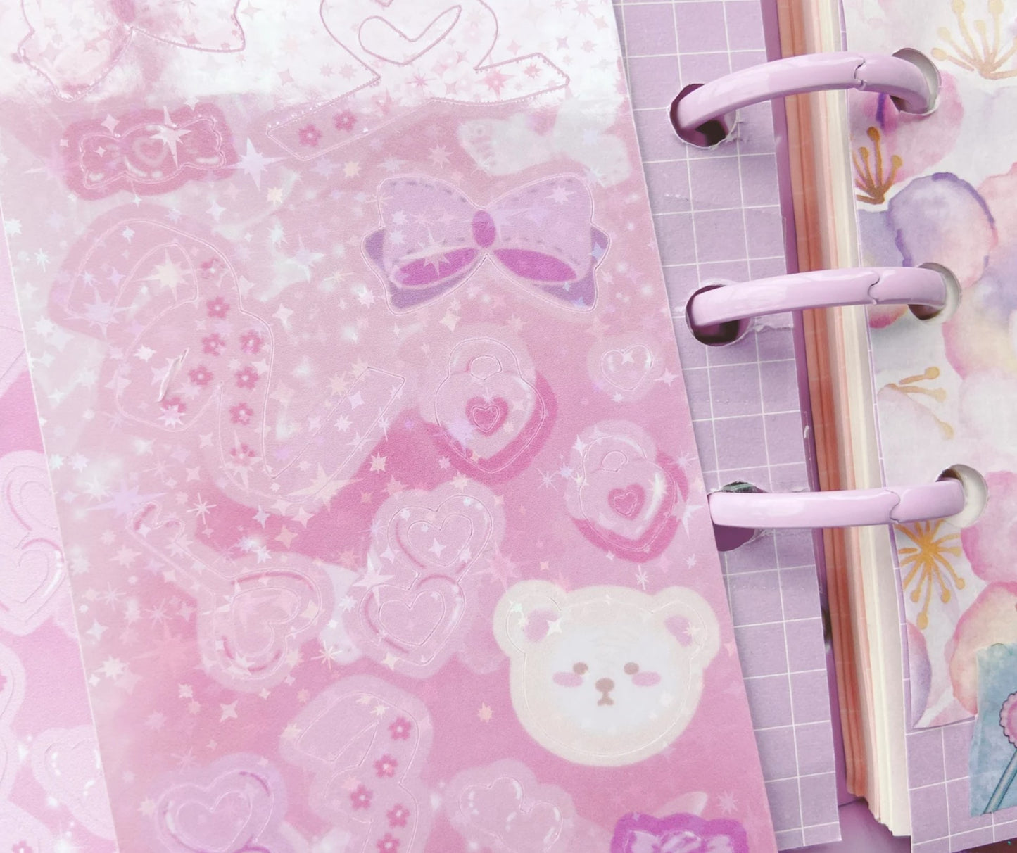 Pink decos and cute little bears bear stickers