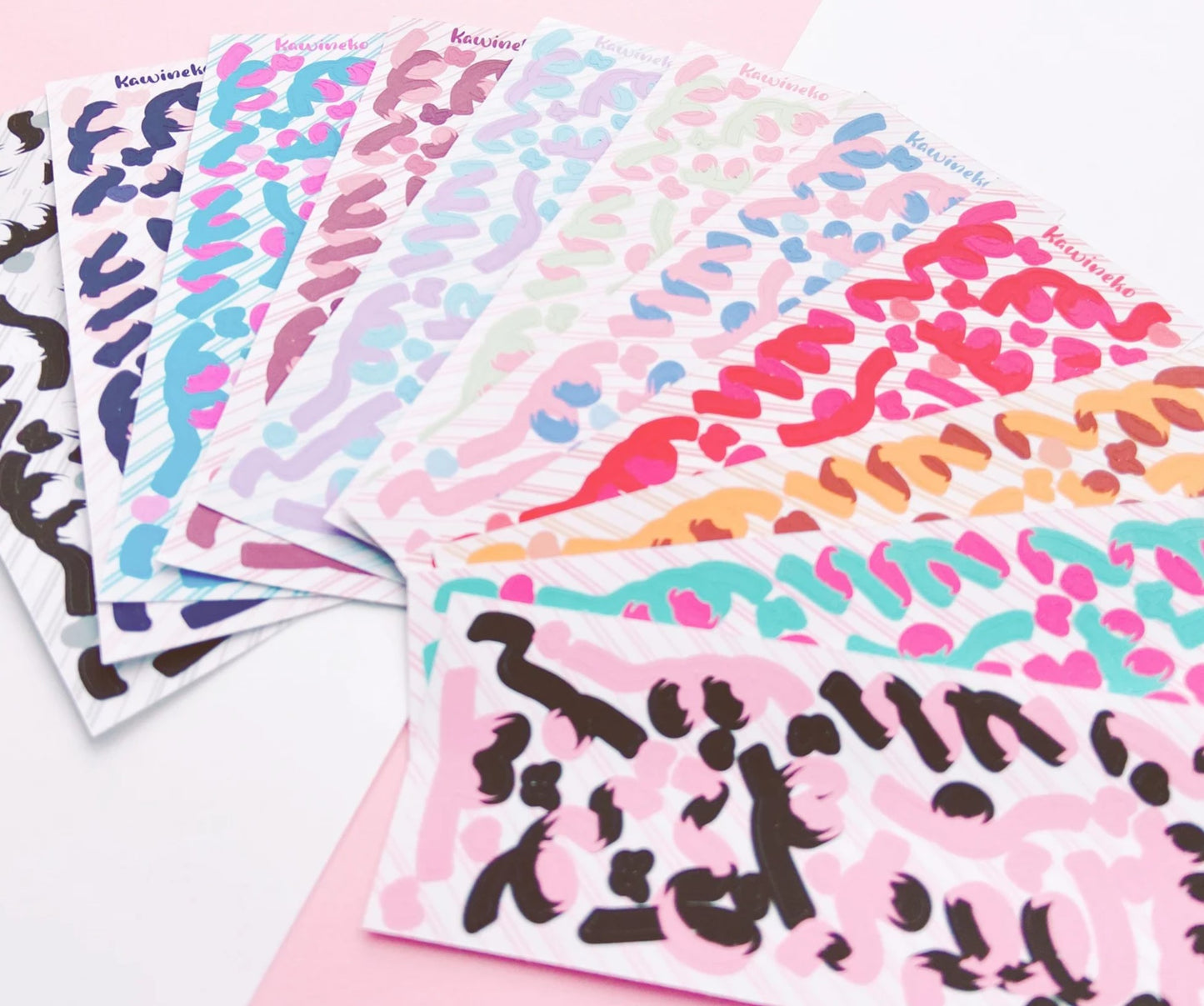 Thin double color Ribbons sticker sheets