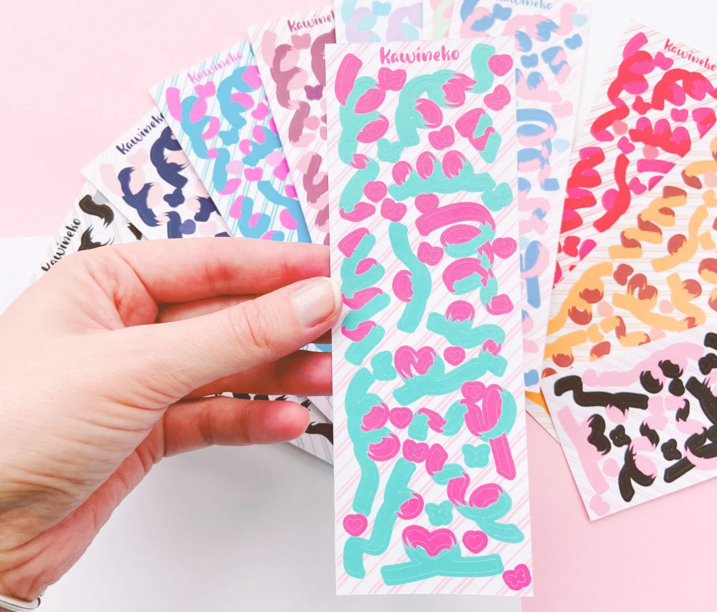 Thin double color Ribbons sticker sheets