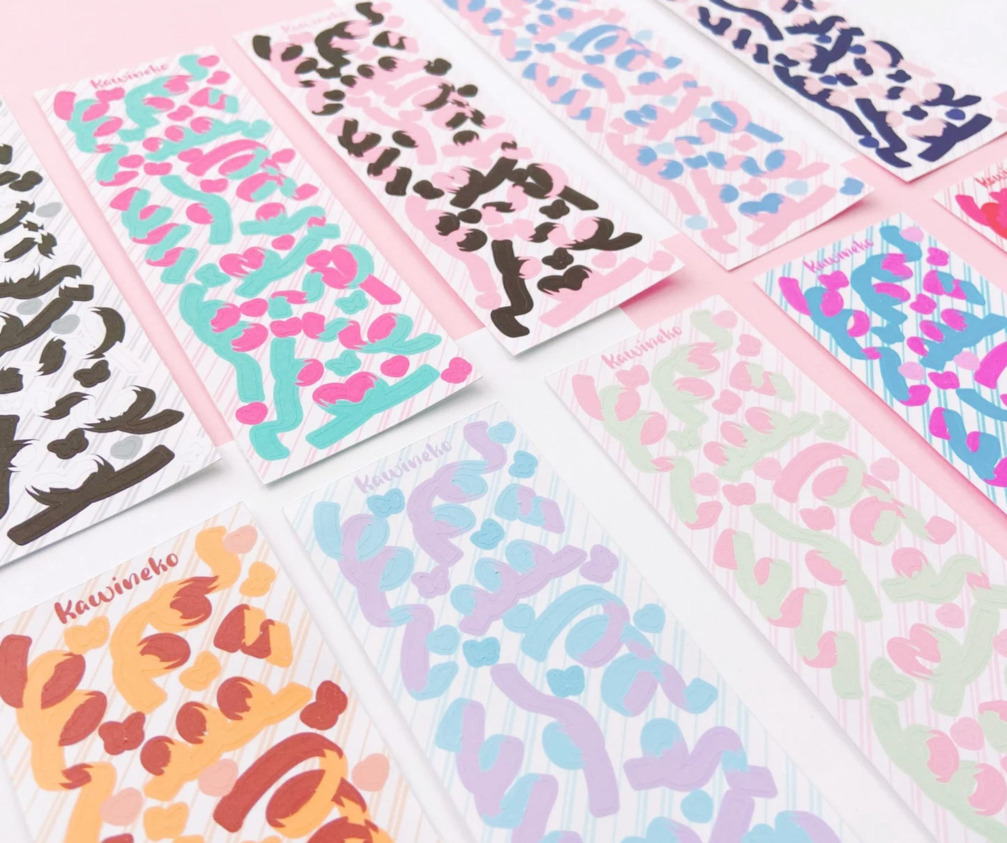 Thin double color Ribbons sticker sheets