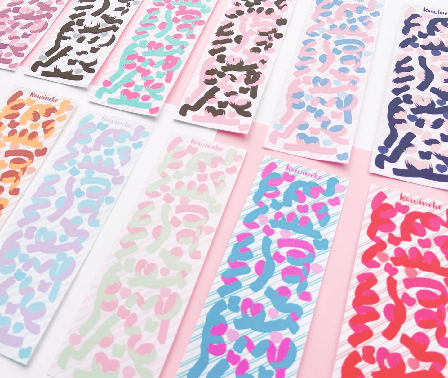 Thin double color Ribbons sticker sheets