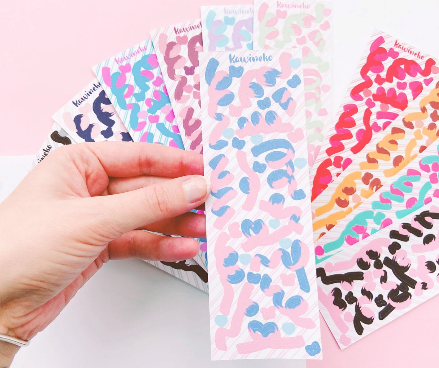 Thin double color Ribbons sticker sheets