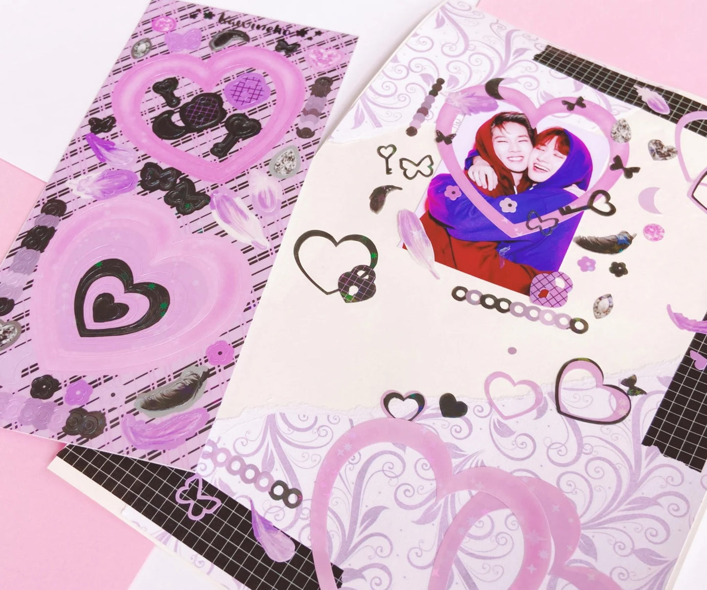 heart frames and decos sticker sheets