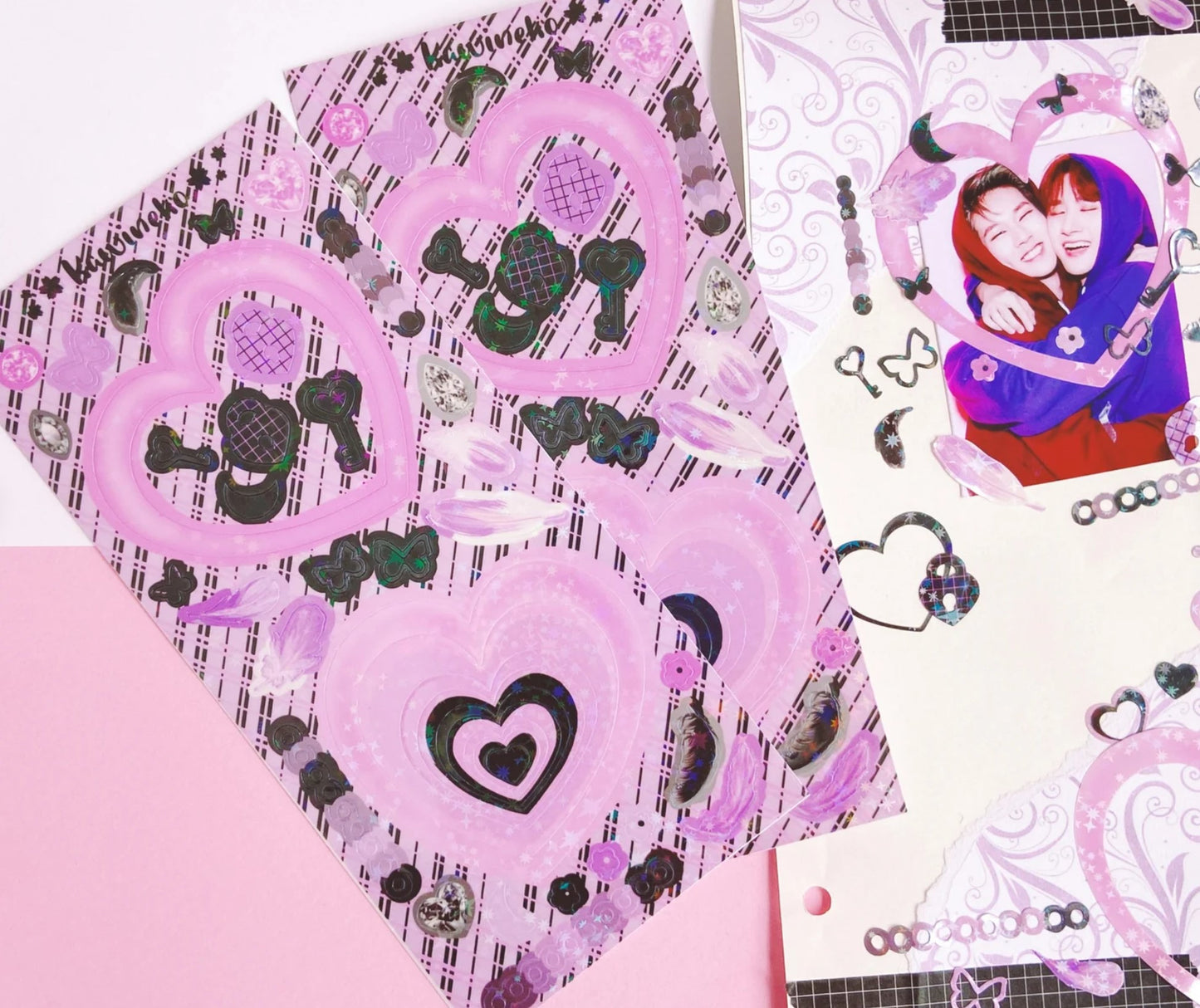 heart frames and decos sticker sheets