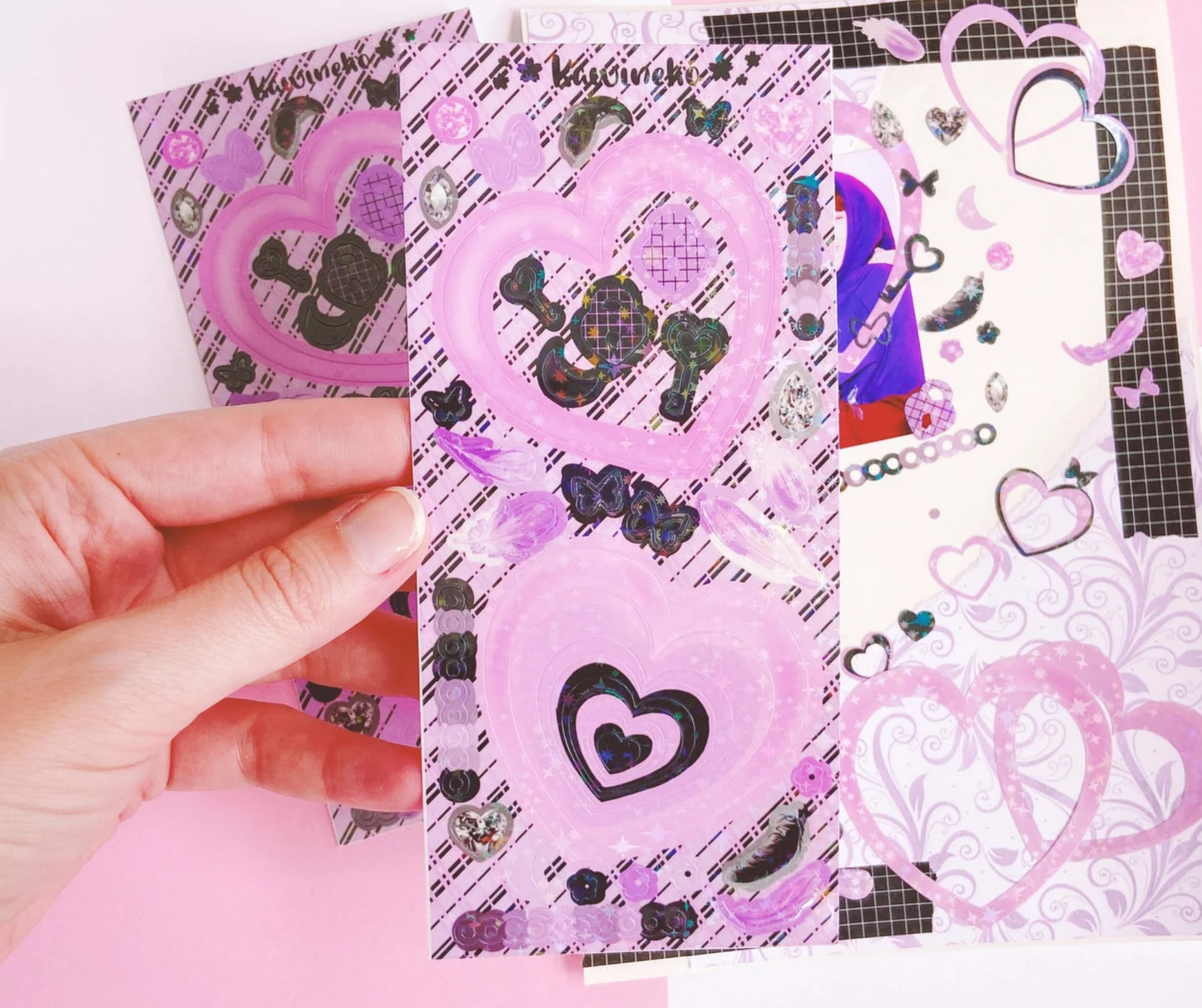 heart frames and decos sticker sheets