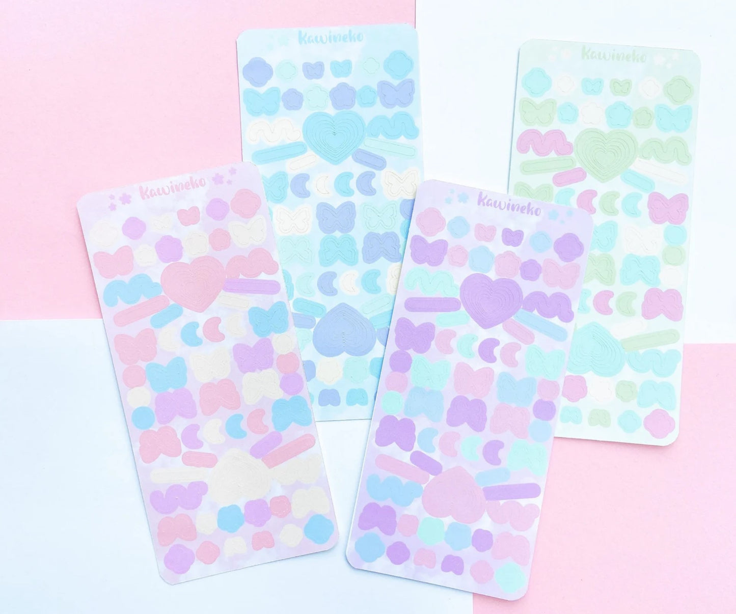 Pastel soft colors shapes and decos sticker sheet