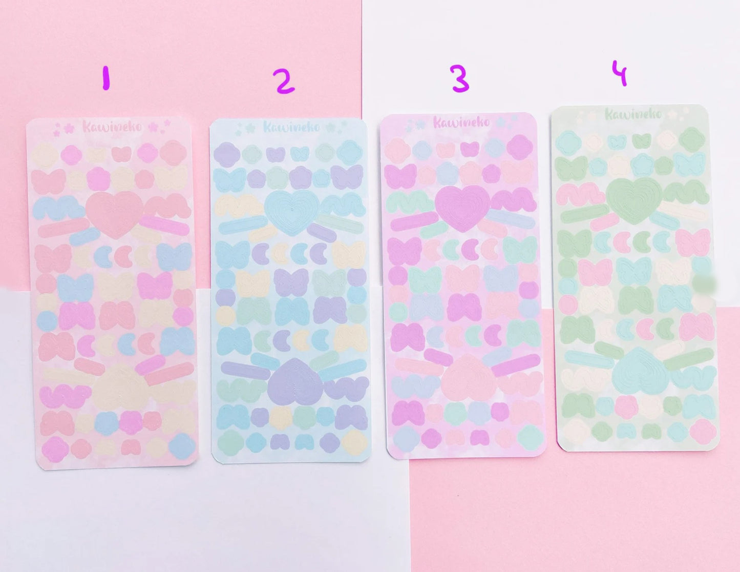 Pastel soft colors shapes and decos sticker sheet