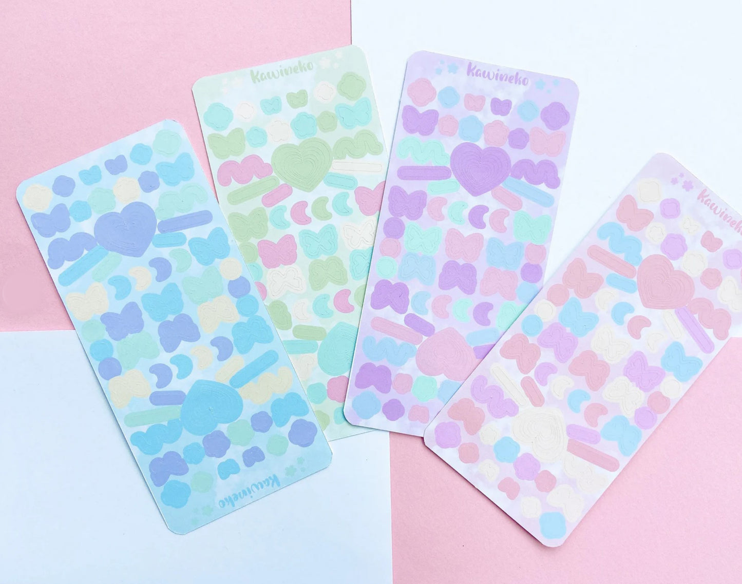 Pastel soft colors shapes and decos sticker sheet